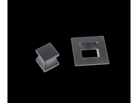 Bouton carré à verouillage par pression - Noir