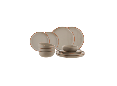 Service de table 12 pièces AVILA - Marron